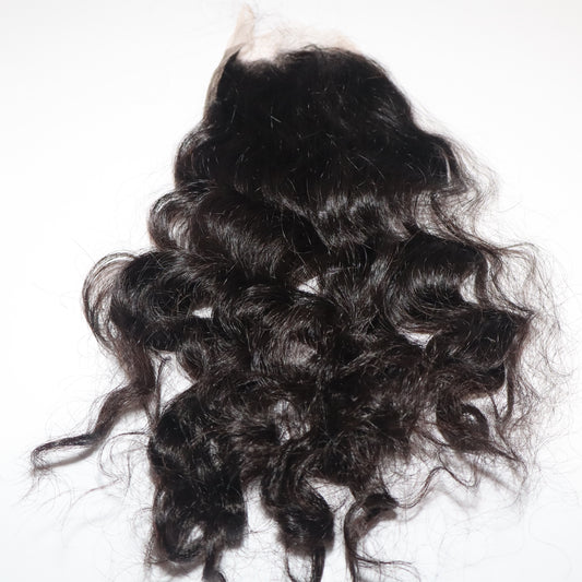 Wavy curly-Cambodian Hair closure